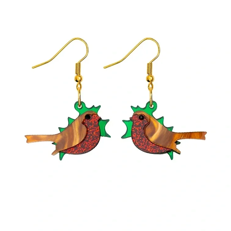 robin earrings acrylic
