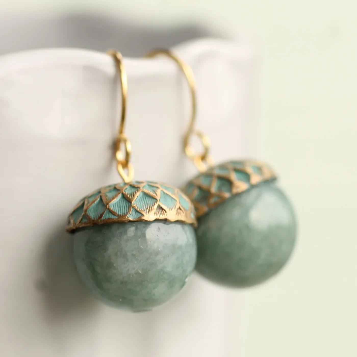 Storm Blue Acorn Earrings