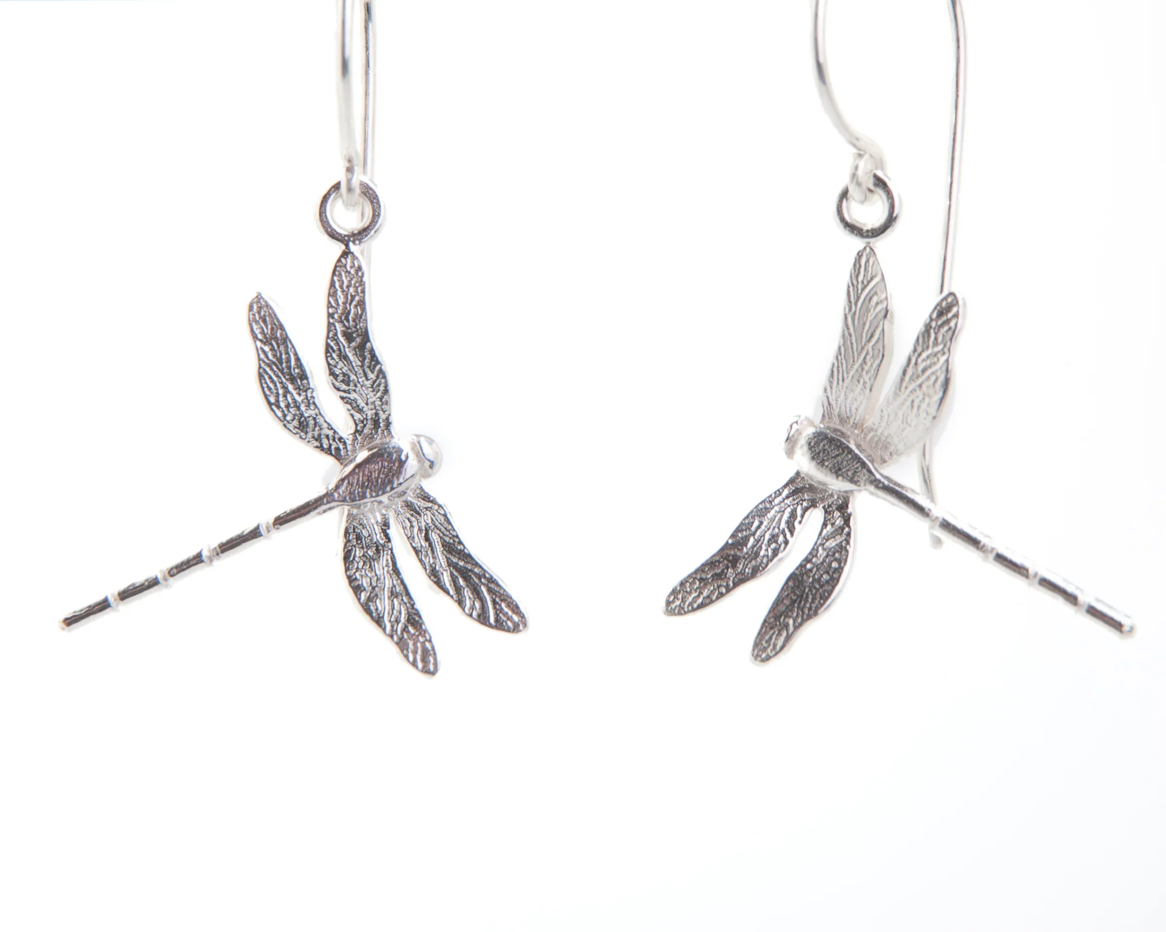 Claire Troughton Dragonfly Hook Earrings Silver