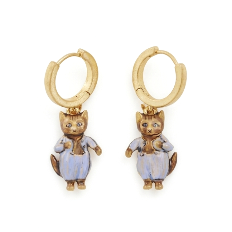 Fable England X Peter Rabbit Tom Kitten Charm Huggie Earrings
