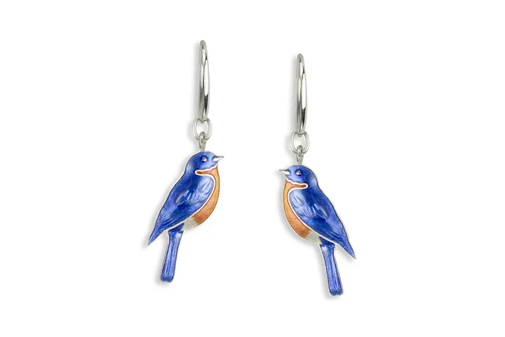 Nicole Barr Bluebird Drop Earrings Silver