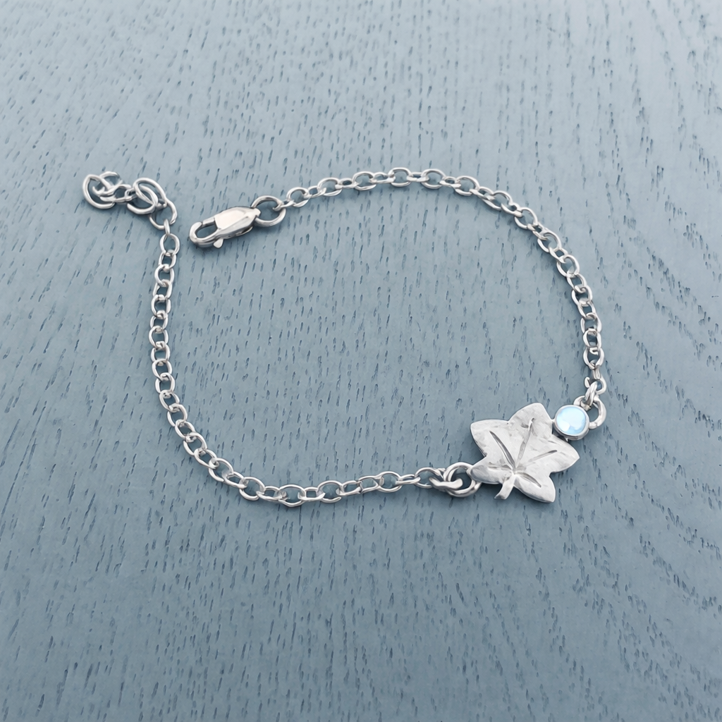 Celina Rupp Winter Frost Leaf Bracelet Moonstone