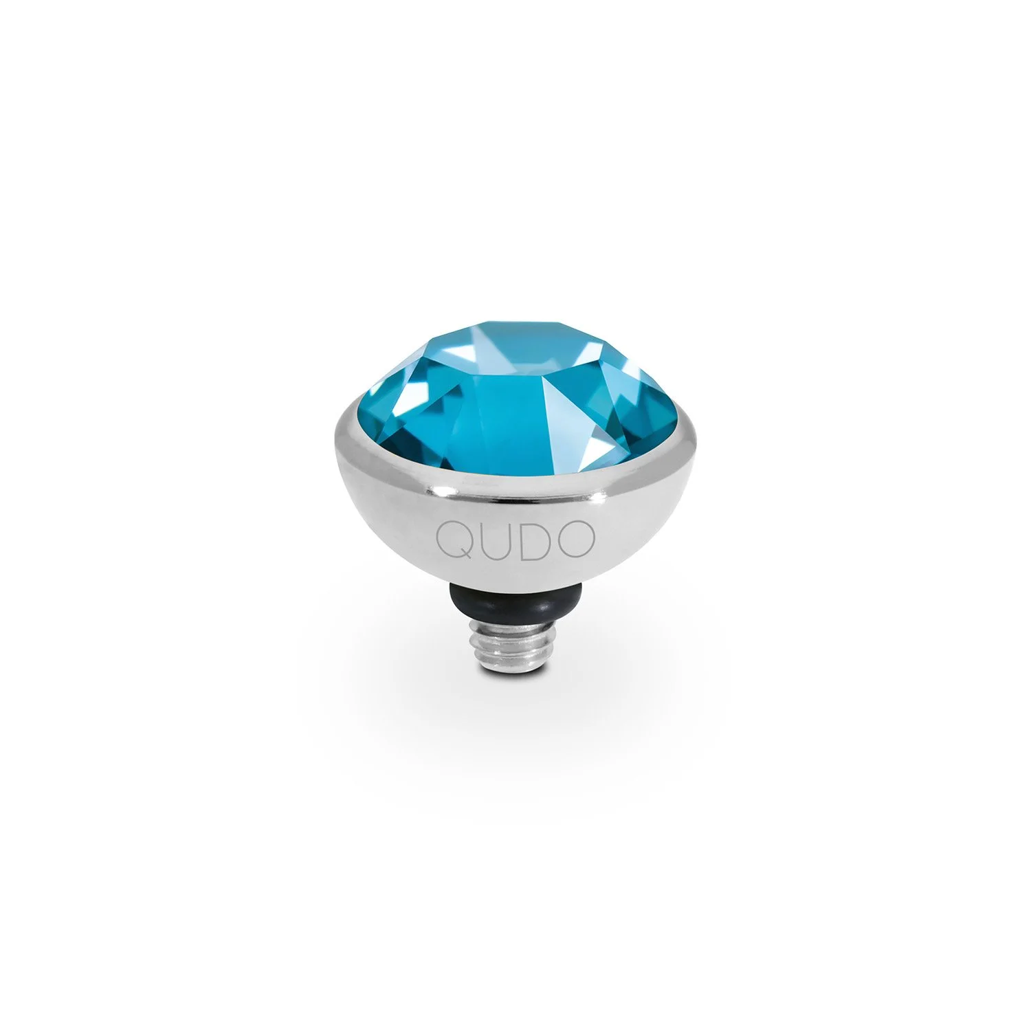 Qudo Ring Top Bottone Crystal Teal Ignite 10mm