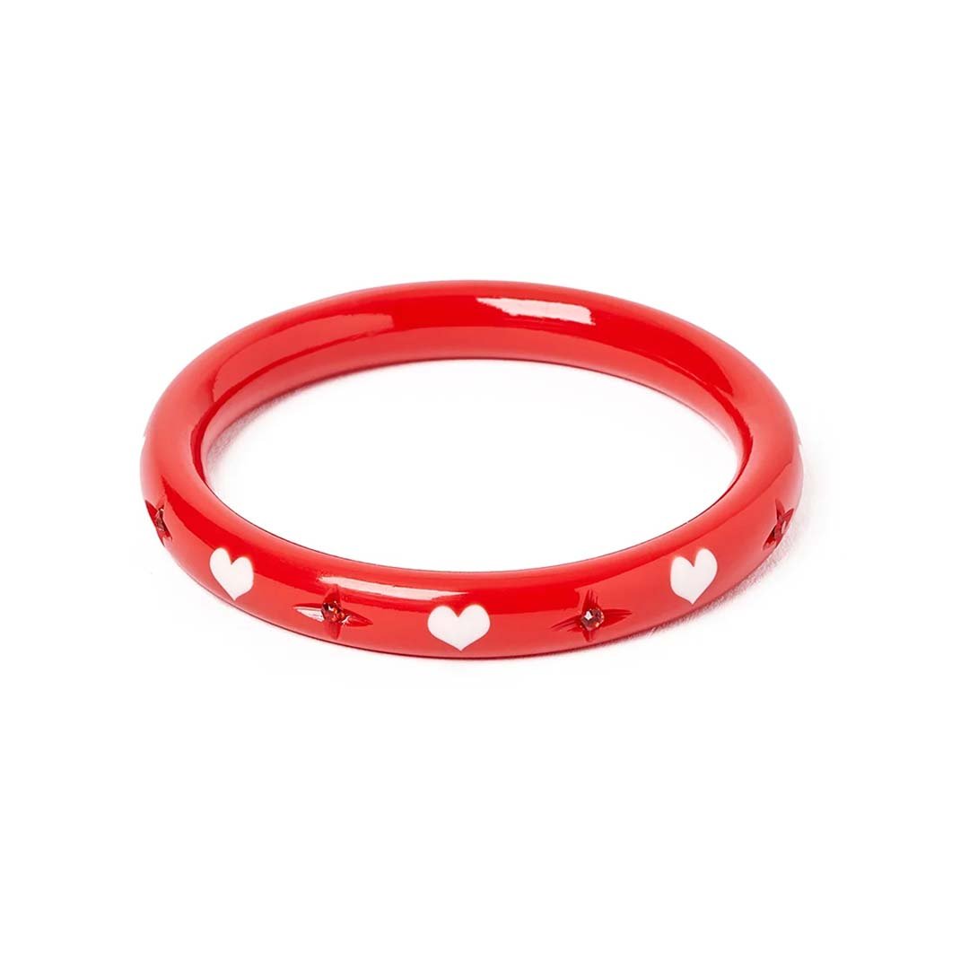 Splendette Retro Narrow All My love Red Bangle  - Larger Duchess