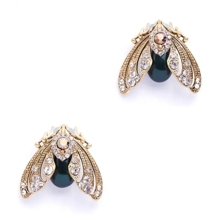 Bill Skinner Bejewelled Moth Stud Earrings