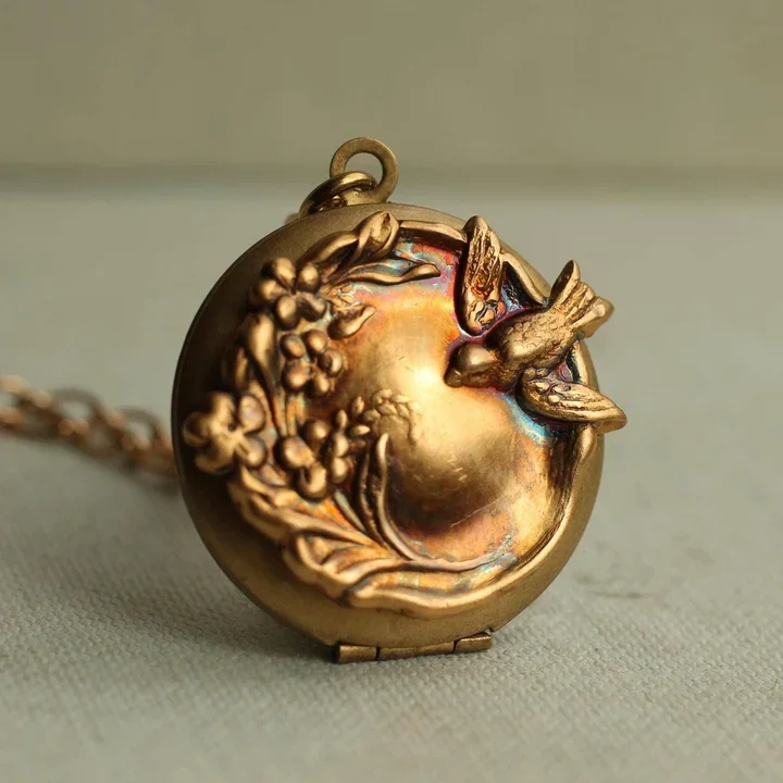 Antique Swallow Bird Locket