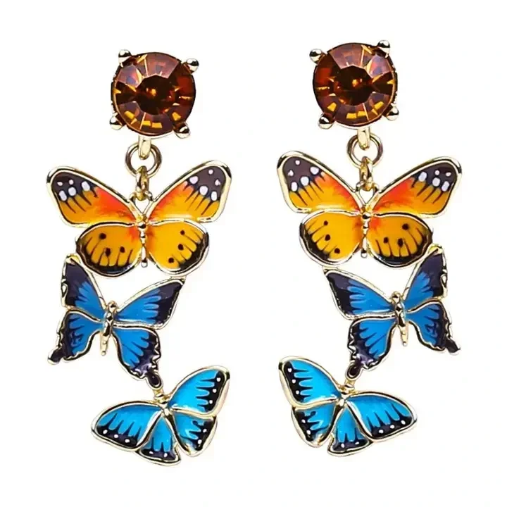 Bill Skinner Butterfly Drop Earrings
