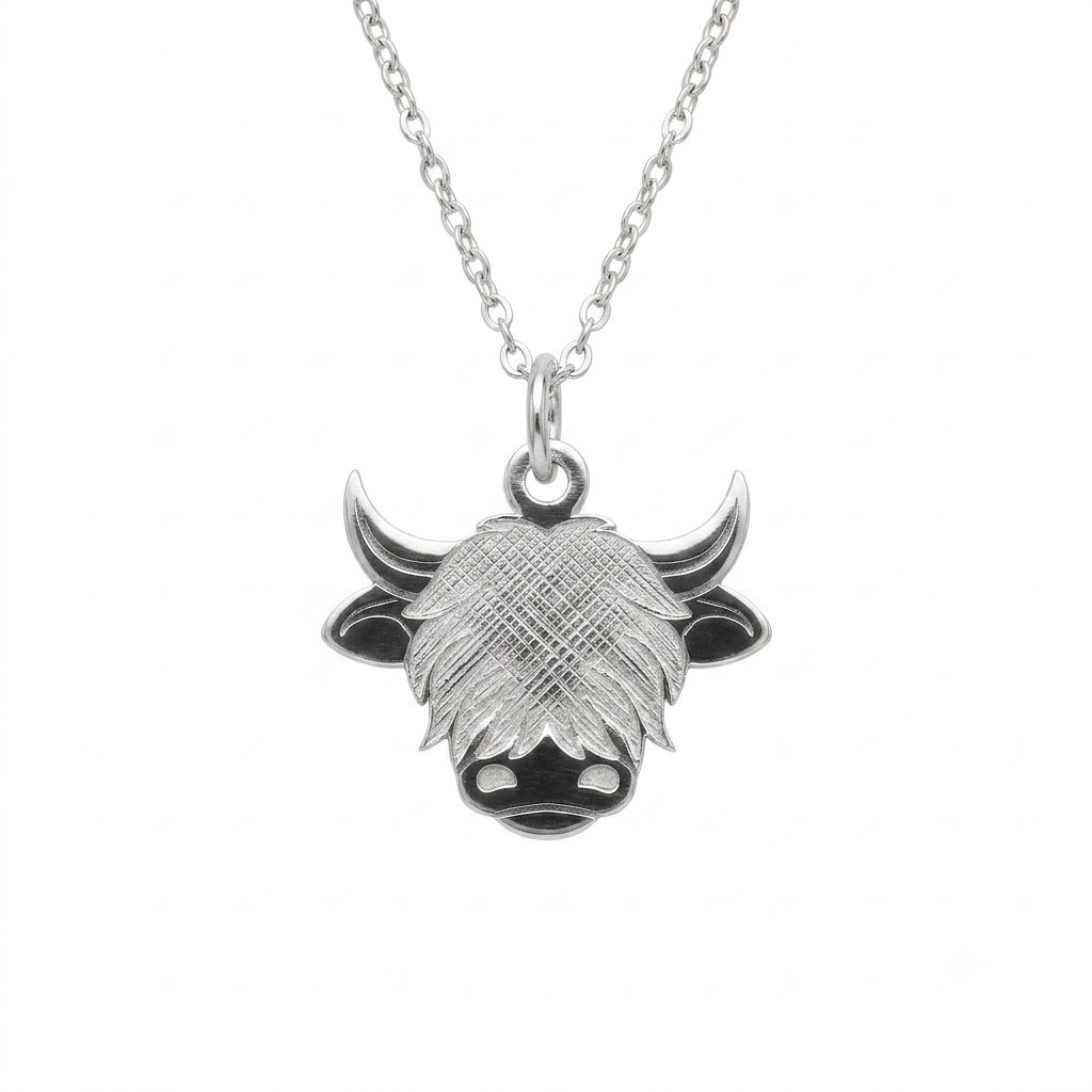 Highland Cow Pendant Silver