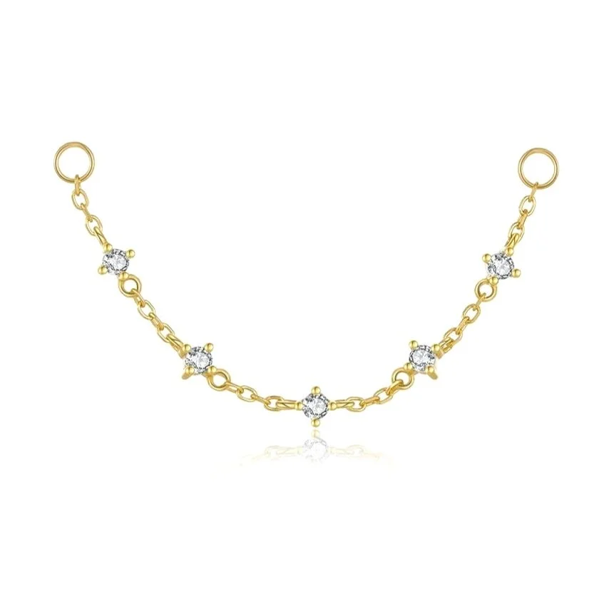 Earring Charm Stationed CZ Gold