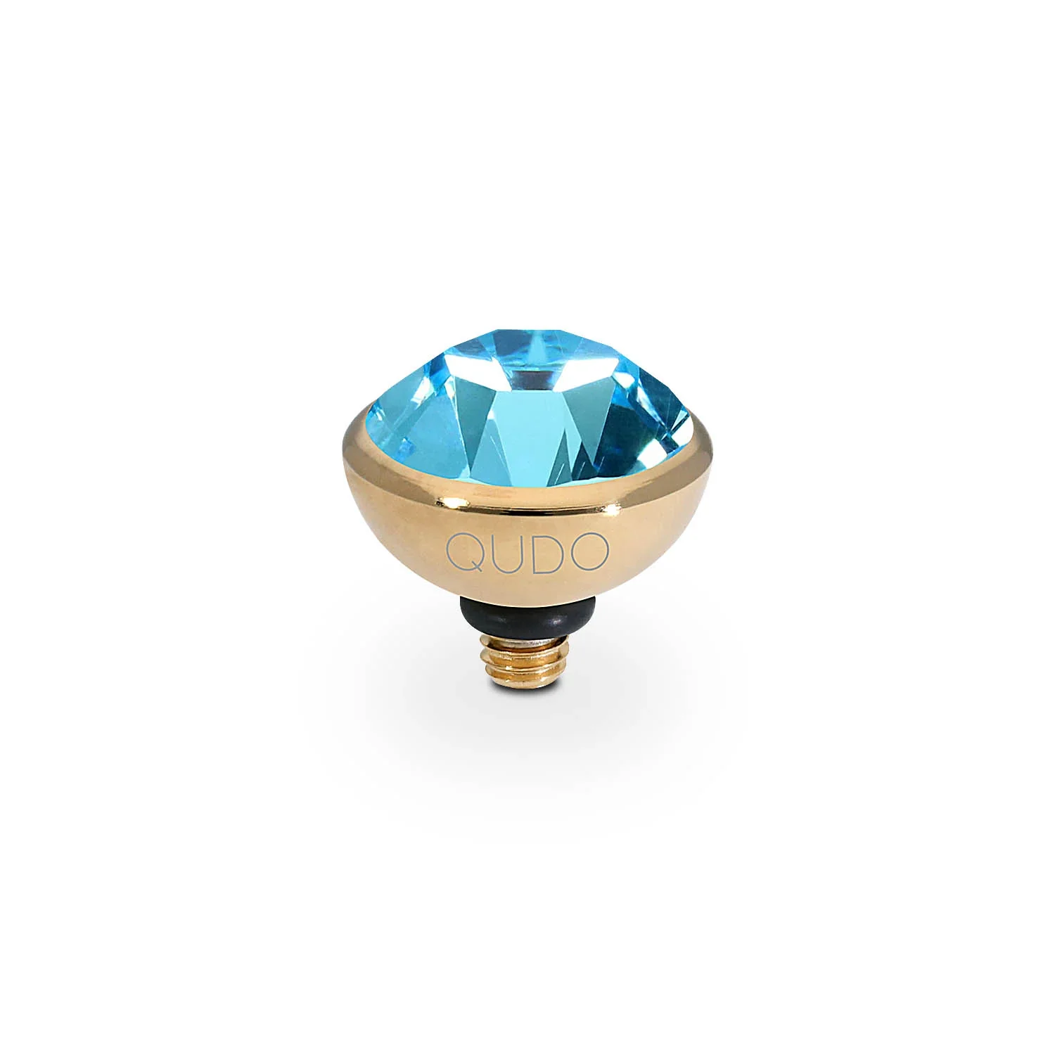 Qudo Ring Top Bottone Aquamarine 10mm Gold