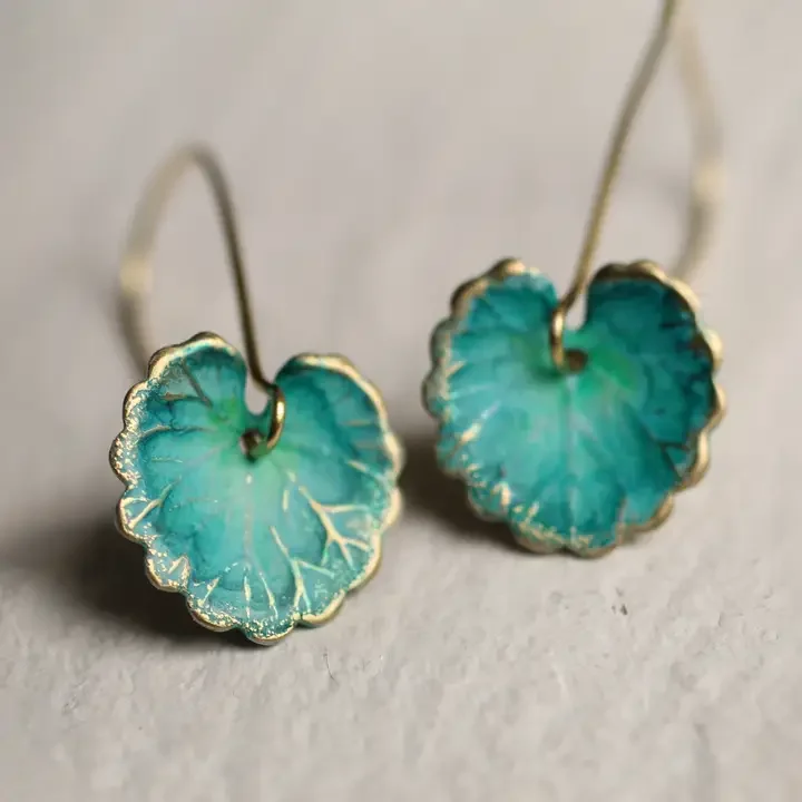 Turquoise Leaf Earrings