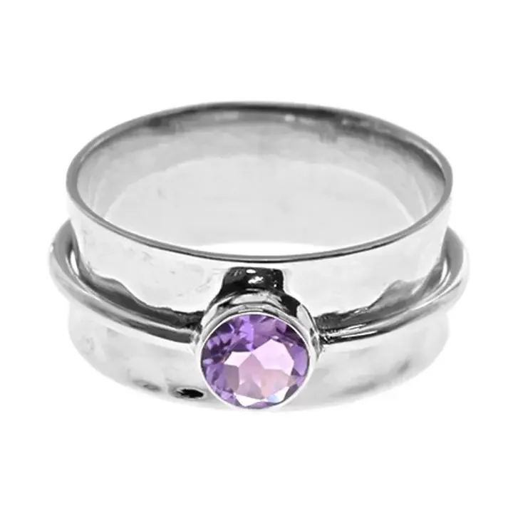 Amethyst Spinning Ring Silver