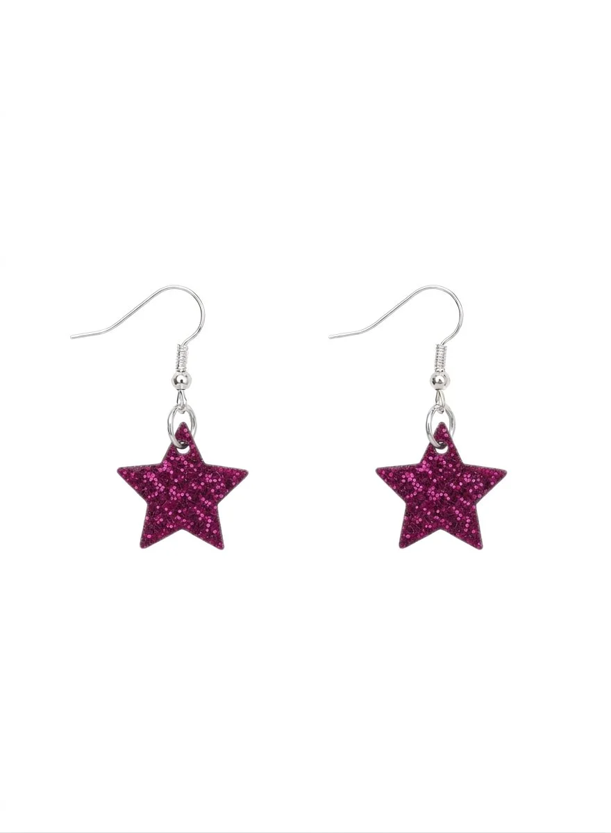 Tatty Devine Magenta Star Charm Earrings (Copy) (Copy)