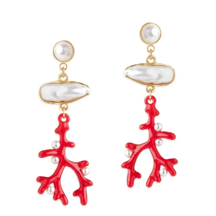 Bill Skinner Coral Drop Earrings