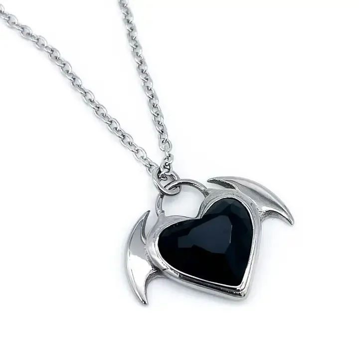 Mysticum Luna Nocturnal Succubus Winged Heart Necklace