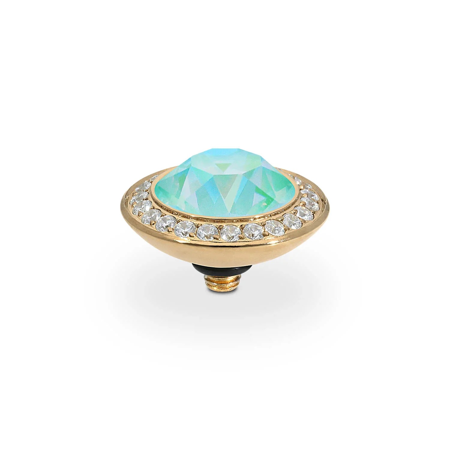 Qudo Ring Top Tondo Deluxe Silky sage Delite 13mm Gold
