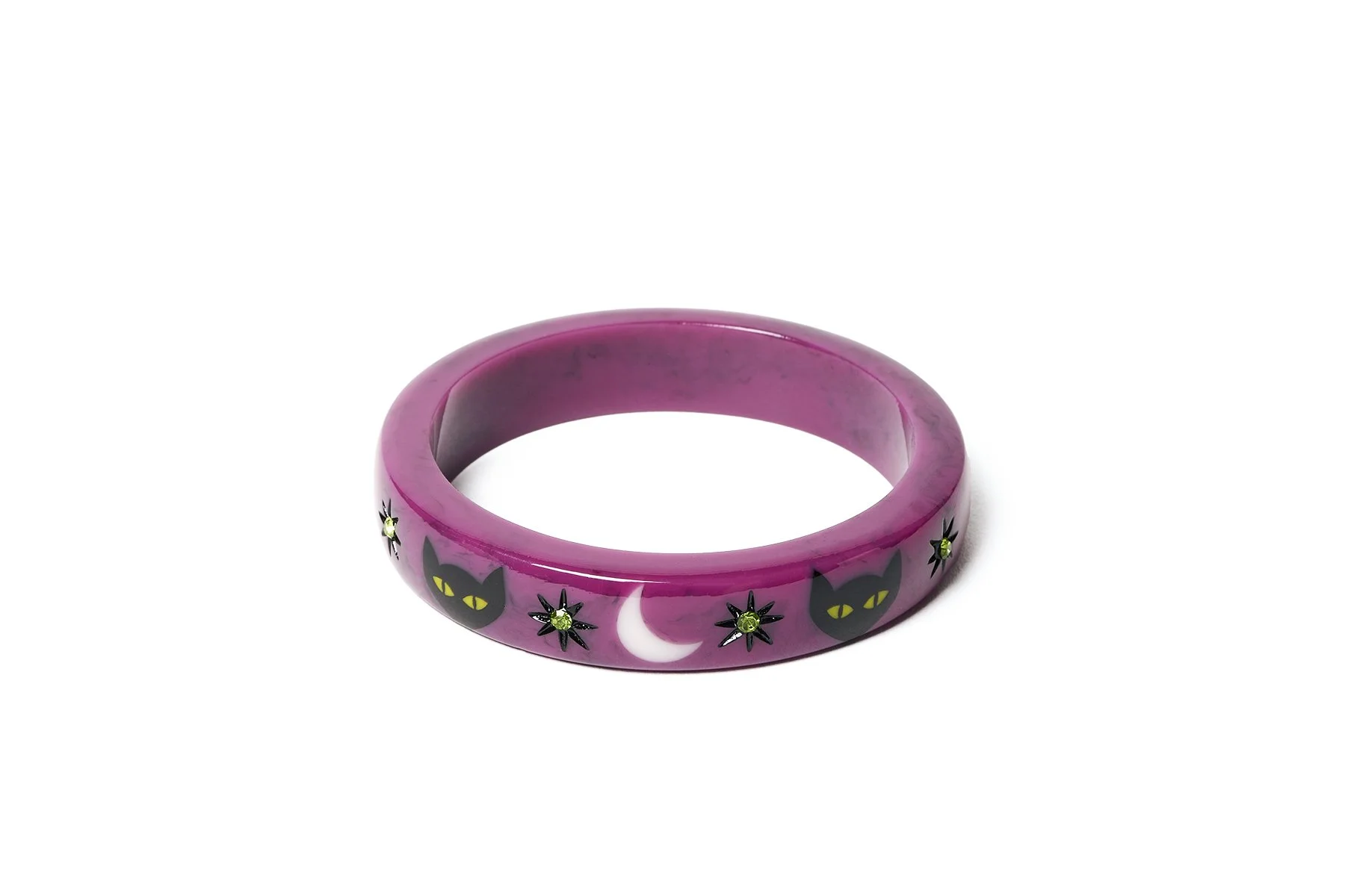 Splendette Halloween Purple Scaredy Cat Bangle Midi - Medium