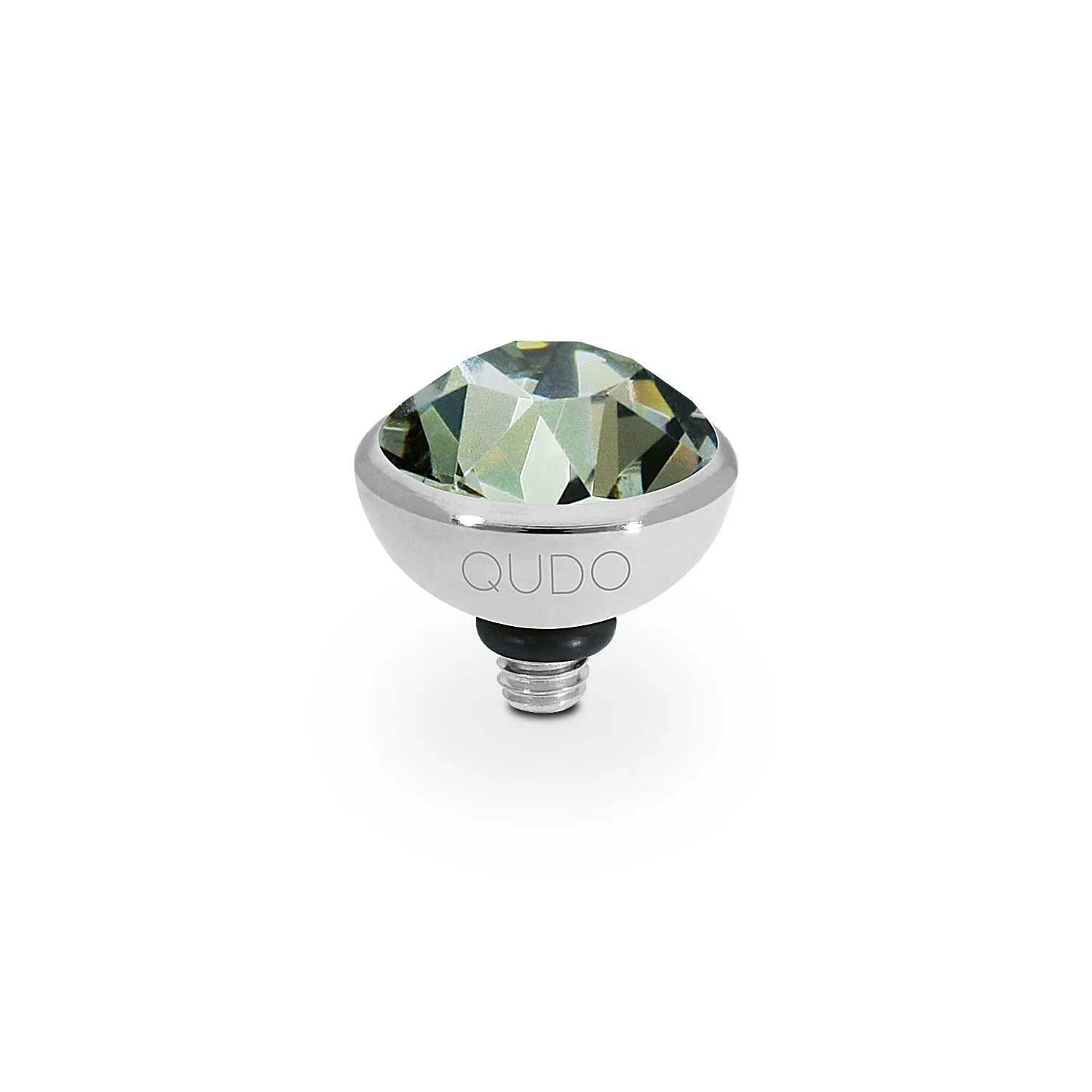 Qudo Ring Top Bottone Black Diamond 10mm