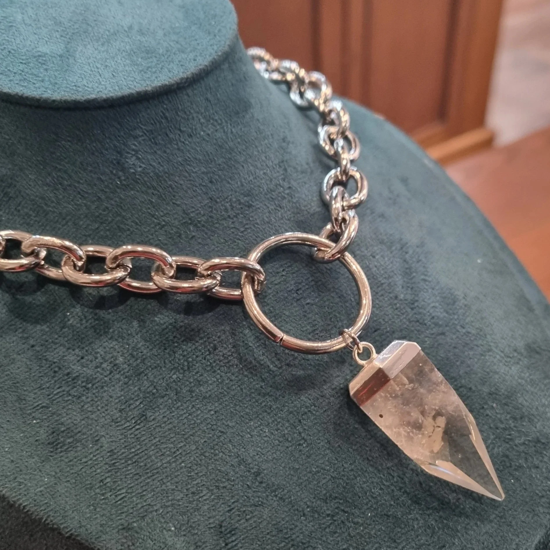 Clear Quartz Ring Necklace