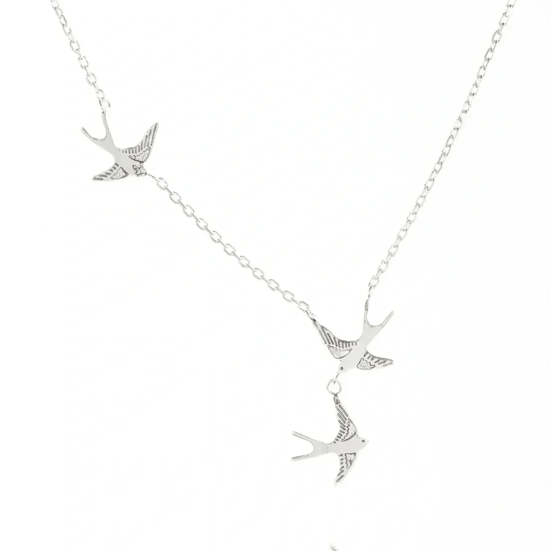 Amanda Coleman Three Swallows Necklace Silver
