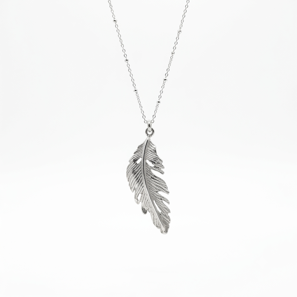 Claire Troughton Icaria Medium Feather Necklace Silver