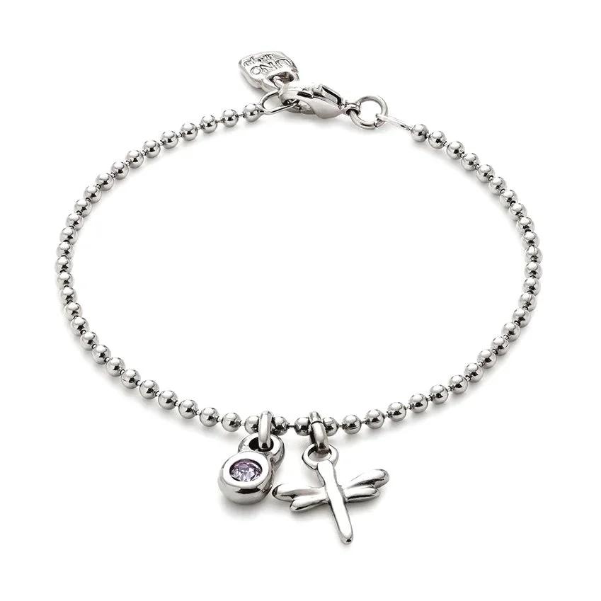 UNOde50 Beaded Bracelet With Dragonfly Charm Crystal