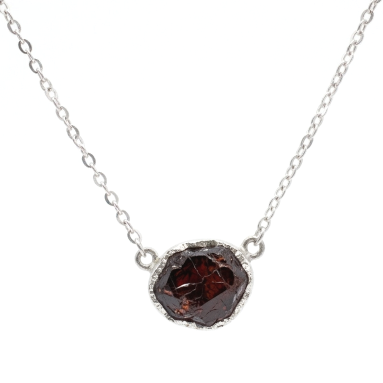 Garnet Necklace Silver