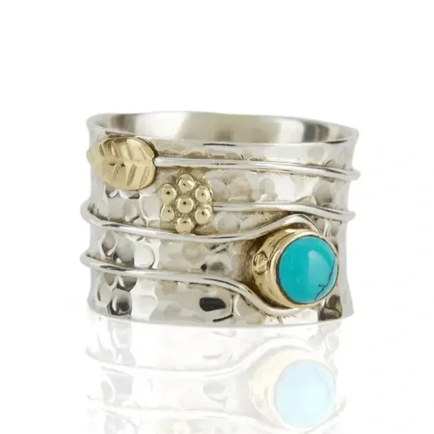 Charlotte's Web Secret Garden Ring Silver Turquoise