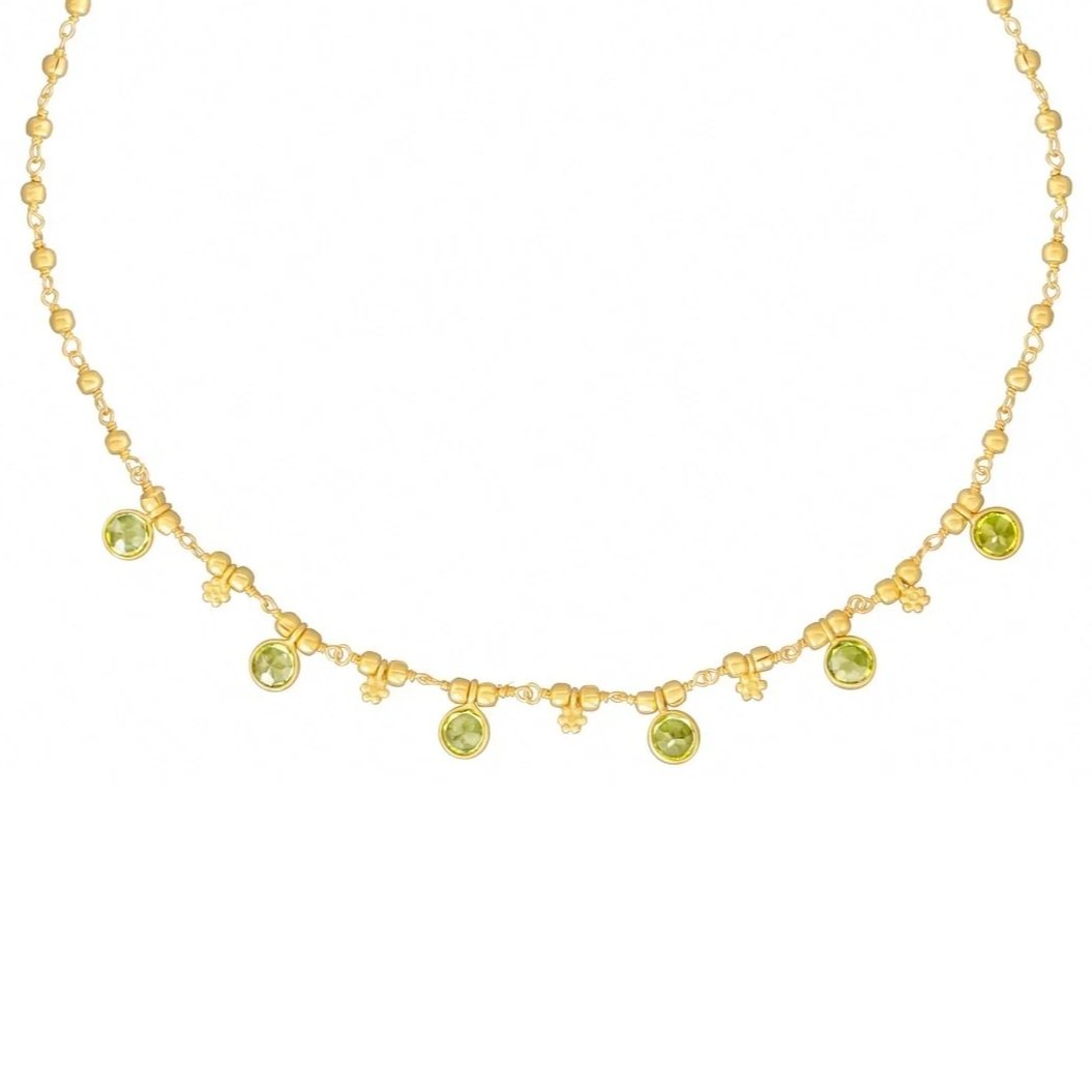 Pomegranate Manali Peridot Charm Necklace