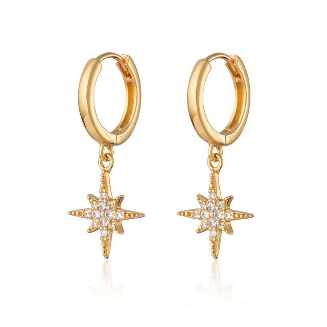 Scream Pretty Starburst Hoop Earrings Gold