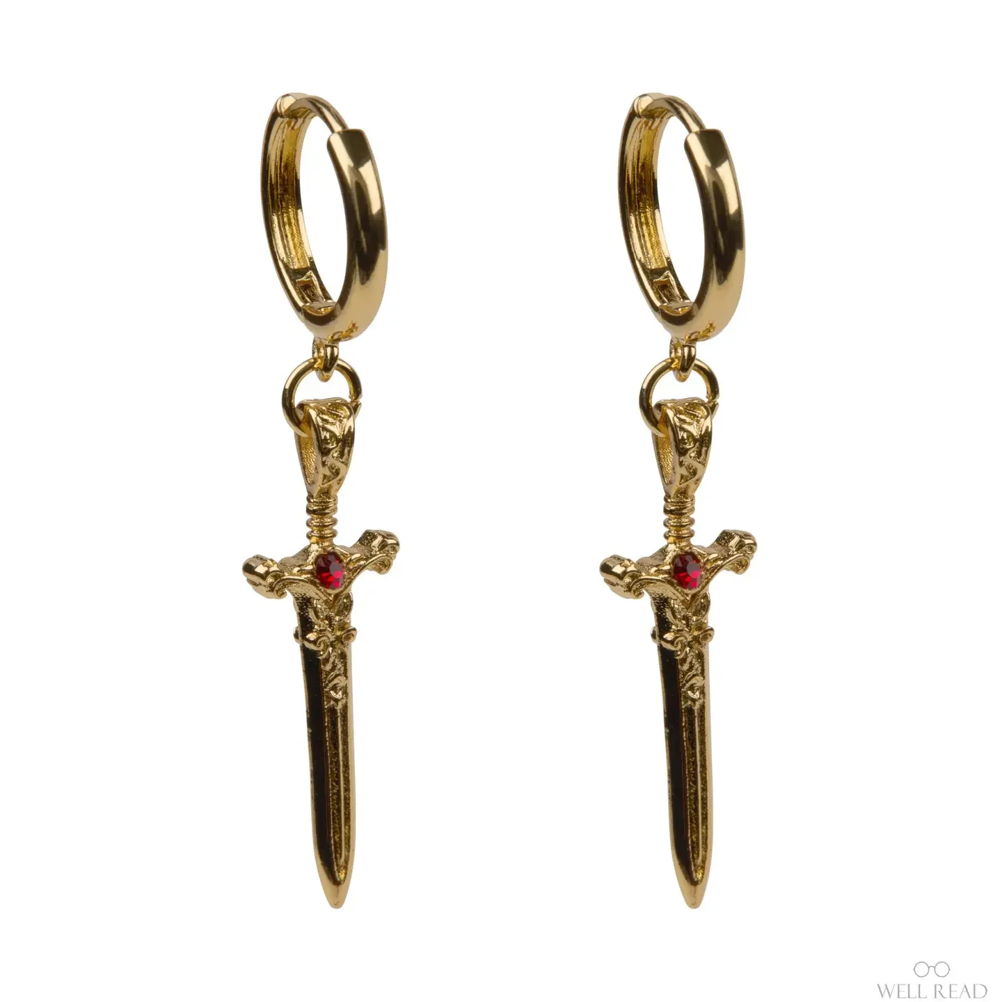 Well Read Company The Dragon Sword Chronicles Hoop Earrings Gold
