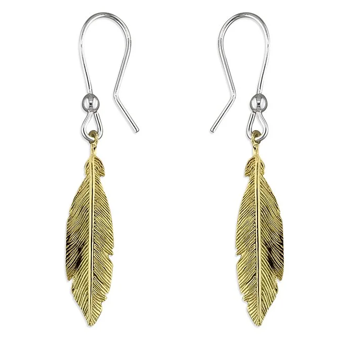 Feather Earrings Bi-Colour