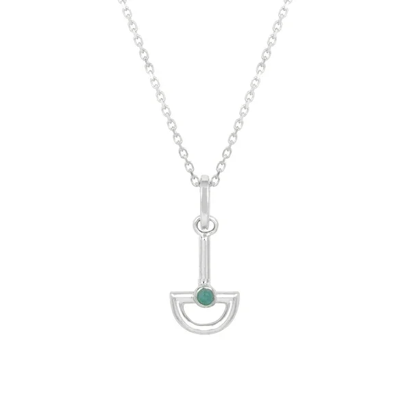 Vurchoo Blue Chalcedony Boat Necklace Silver