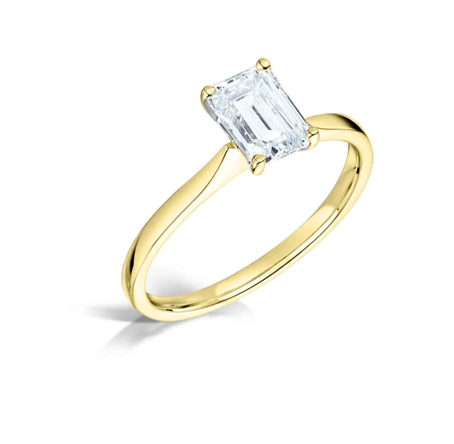 Emerald Cut Diamond Engagement Ring 9ct White Gold 1ct