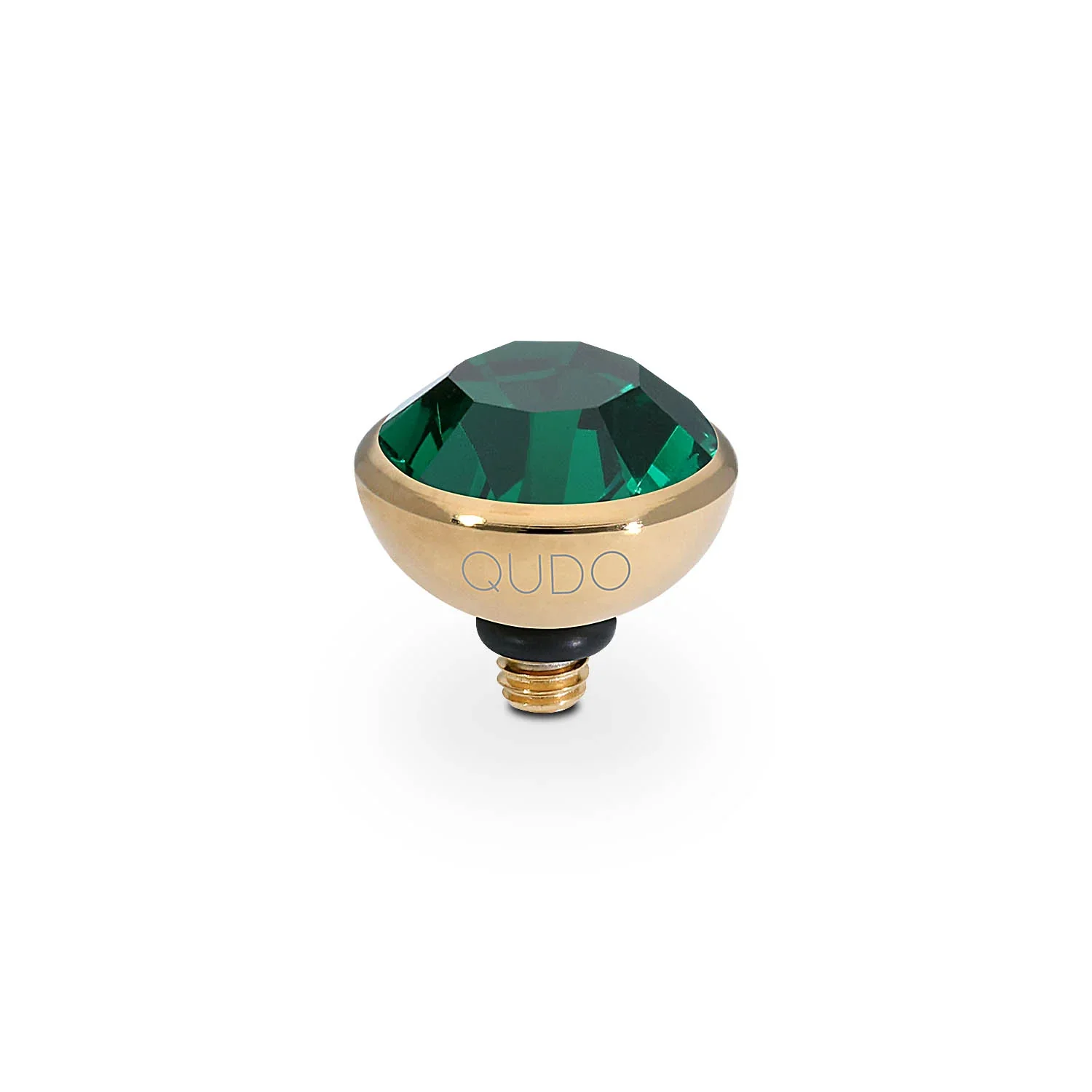 Qudo Ring Top Bottone Emerald 10mm Gold