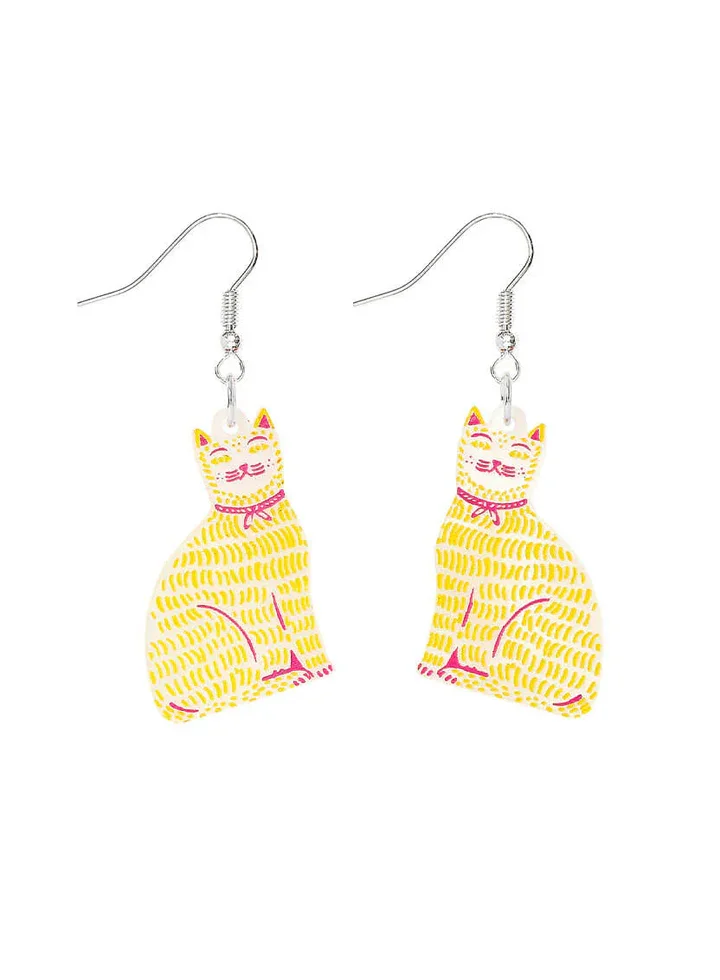 Tatty Devine Cat Wearing a Ribbon Earrings