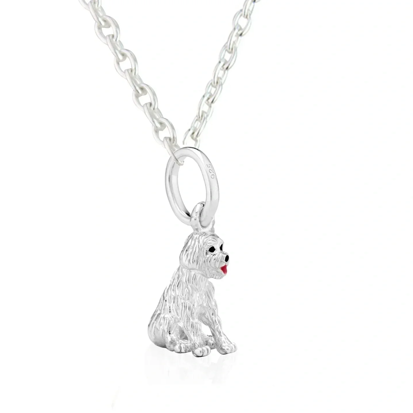 Silver Doodle Dog Pendant