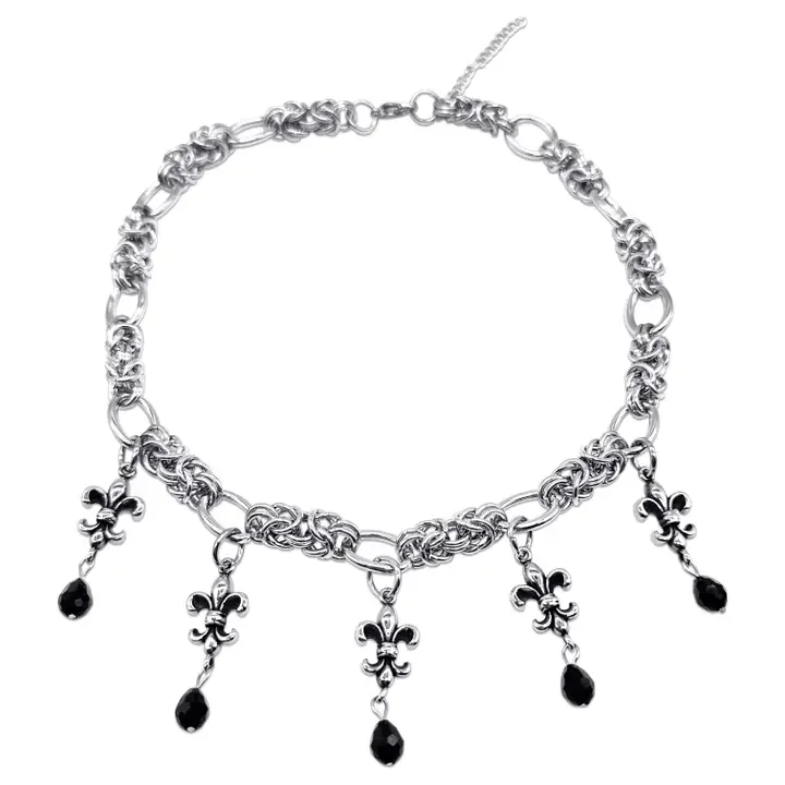 Mysticum Luna Fleur De Lis Choker Necklace