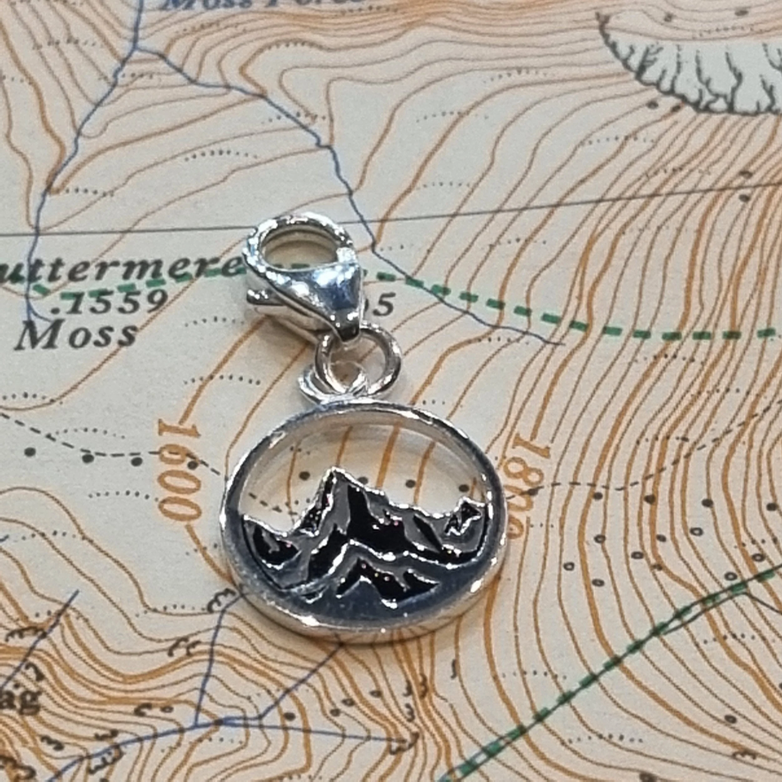 Lake District Mountain Charm Silver