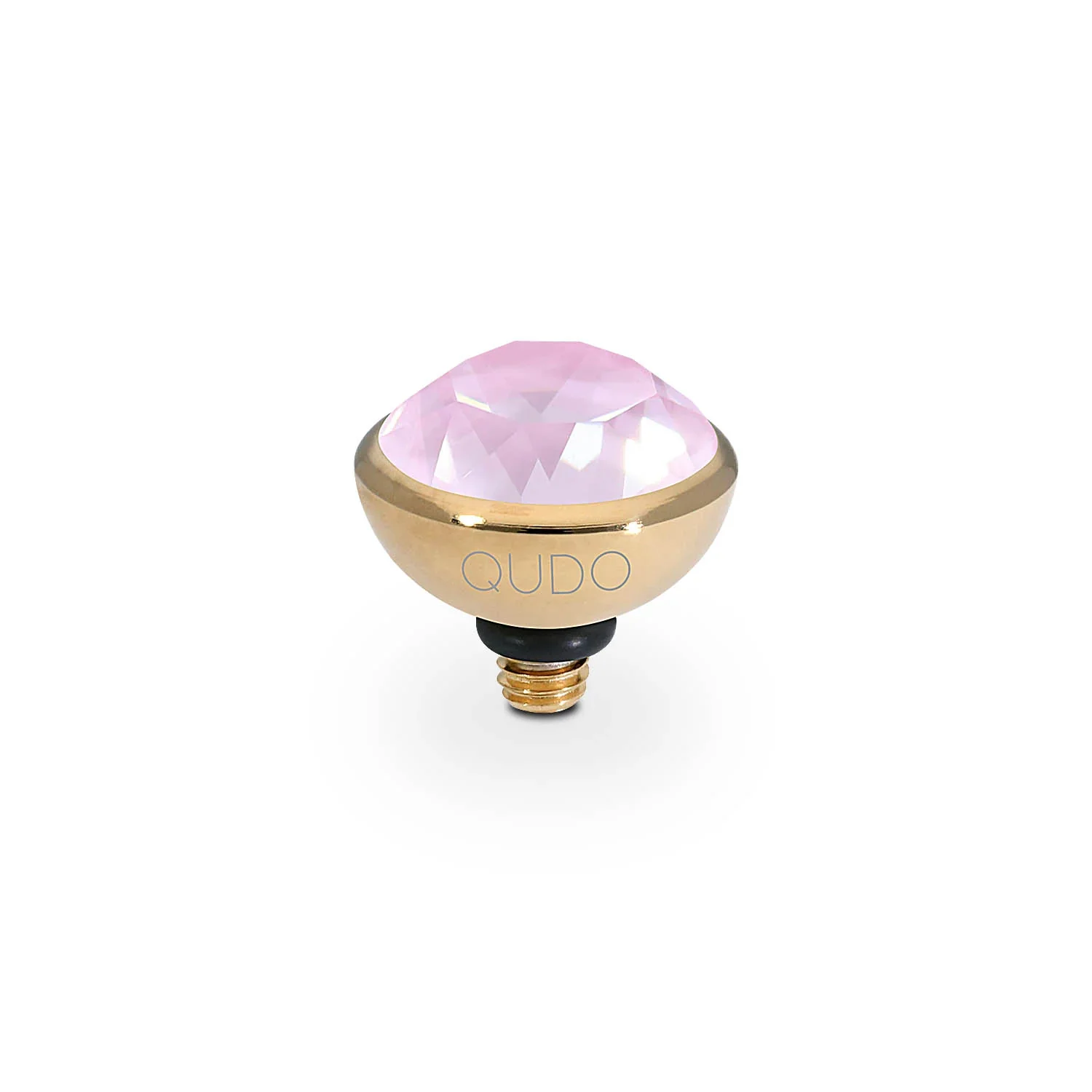 Qudo Ring Top Bottone Crystal Soft Rose Ignite 10mm Gold