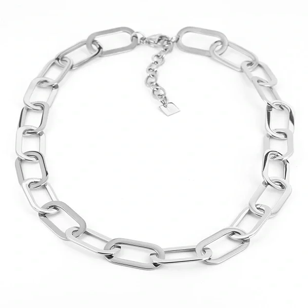 Zag Bijoux Oval Links Ole Necklace Steel