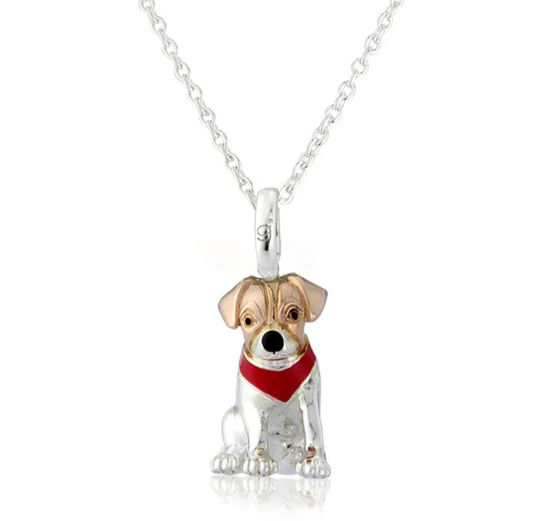 Jack Russell Dog Pendant Silver