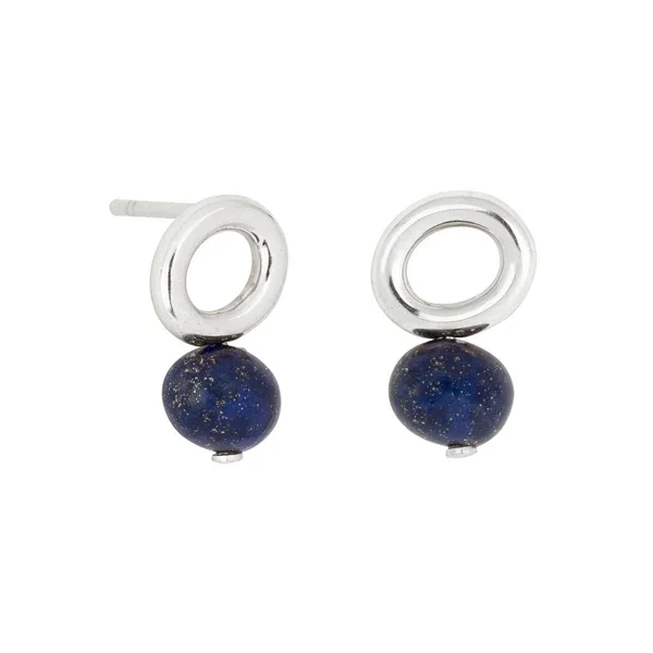 Vurchoo Lapis Silver Halo Earring
