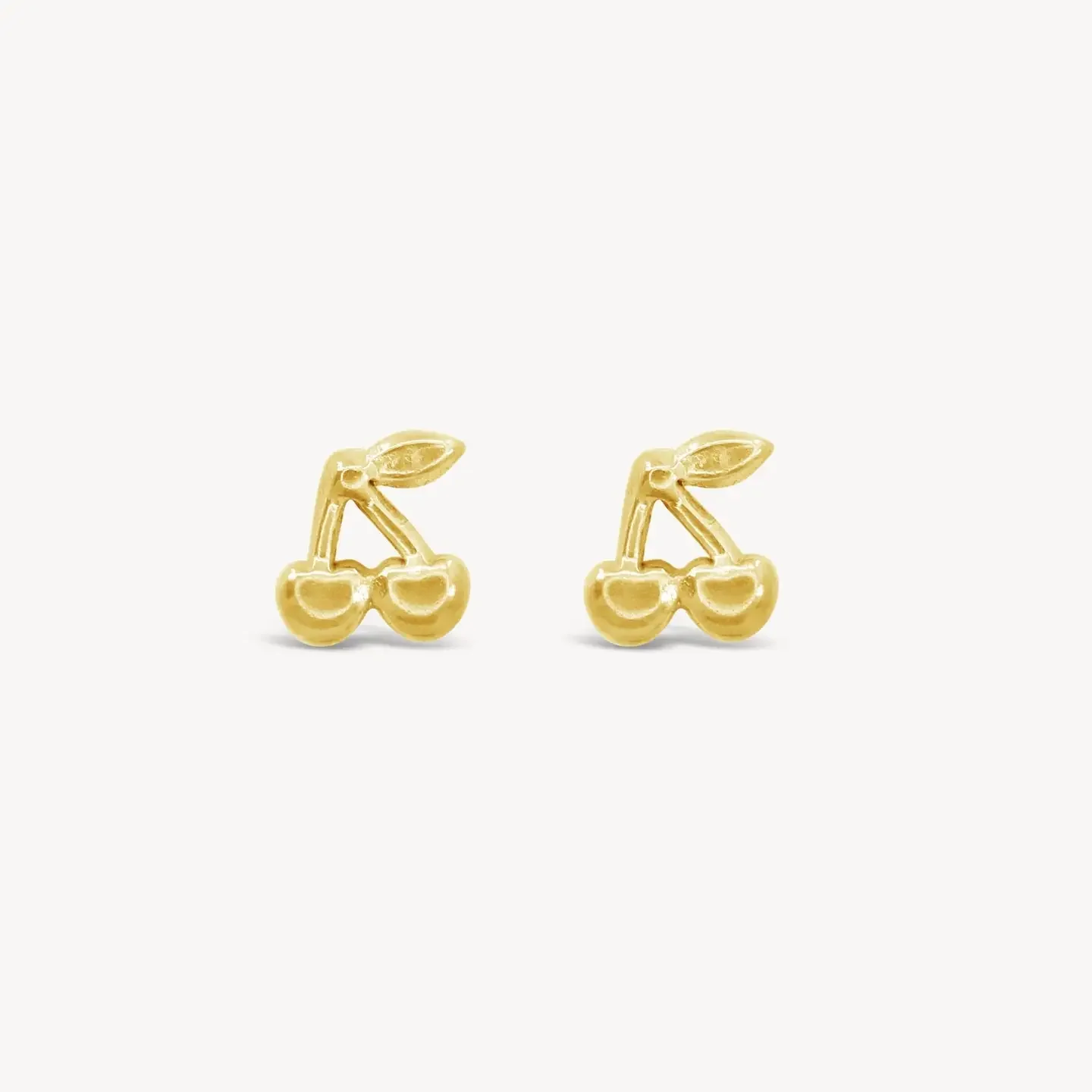 Cherry Stud Earrings Gold