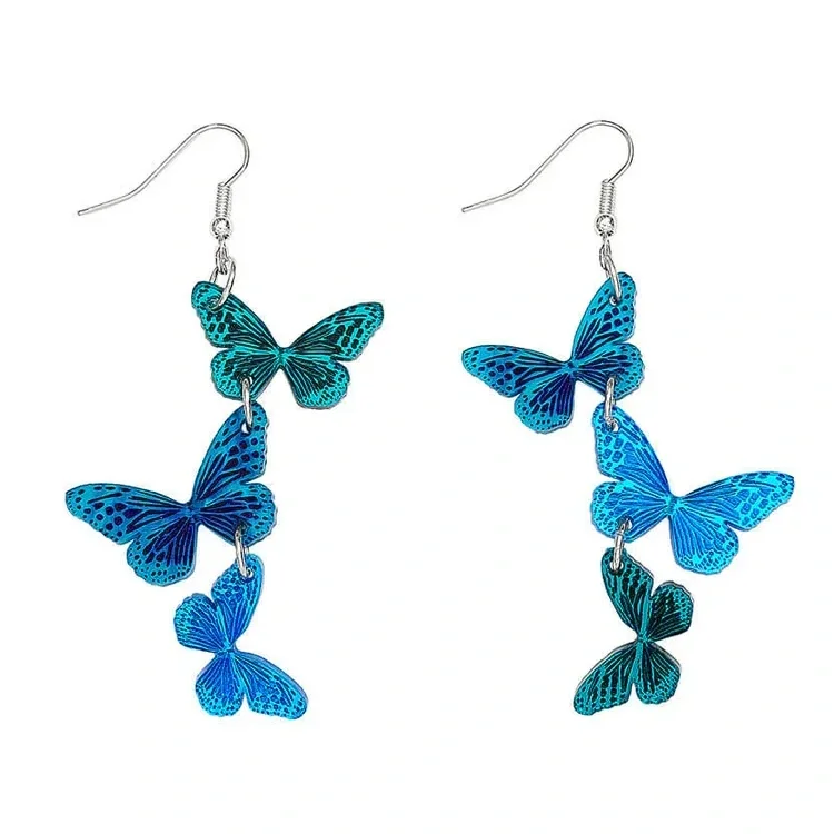 Tatty Devine Blue Butterfly Earrings
