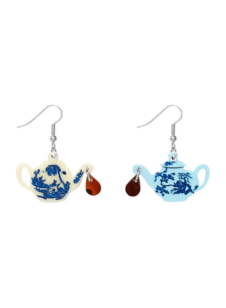 Tatty Devine Vintage Teapot Earrings Silver