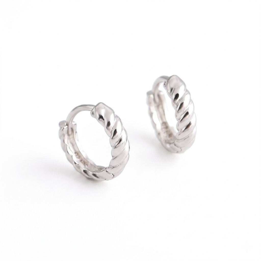 Twisted Huggies Silver