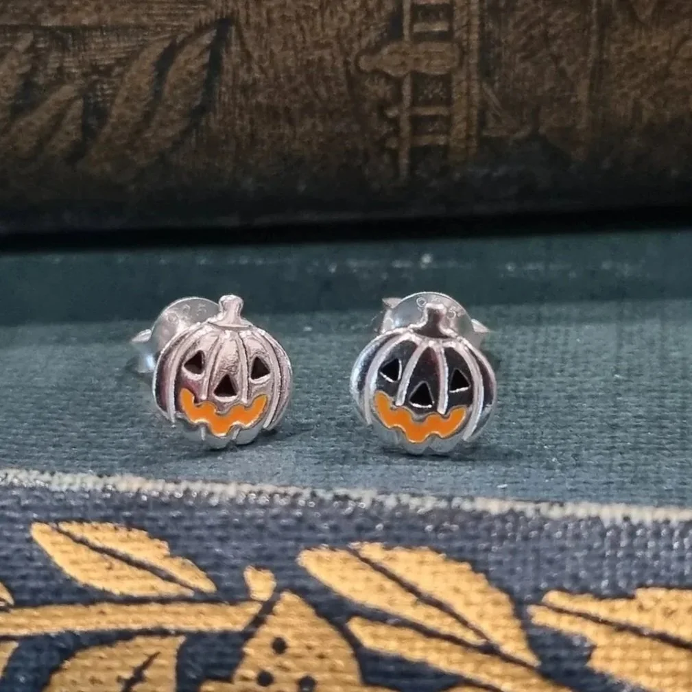 Halloween Pumpkin Studs Silver
