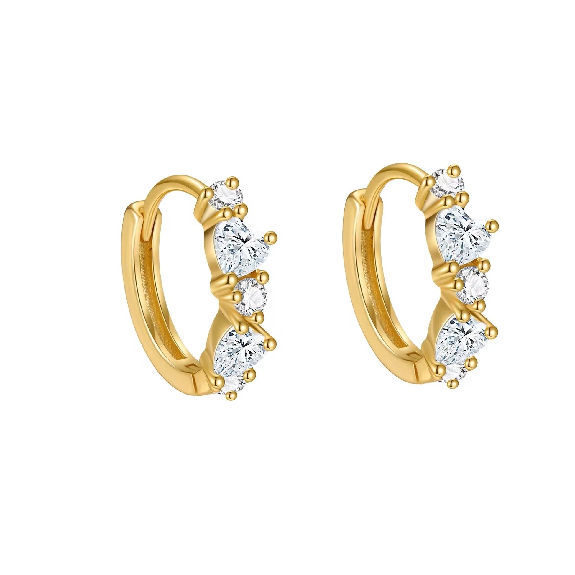 Sparkle CZ Teardrop Huggie Hoops Gold