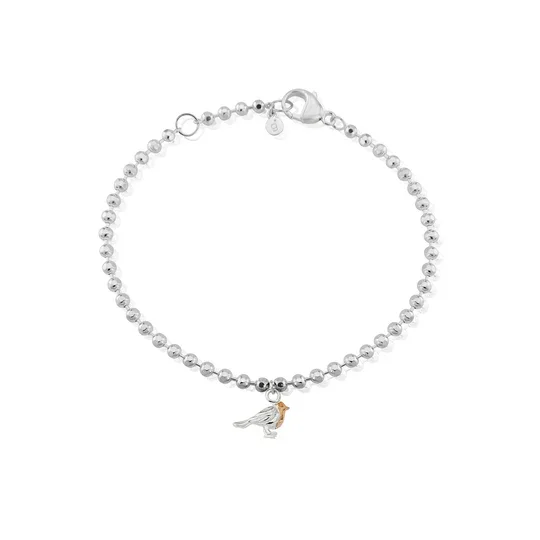 Beaded Robin Bracelet Silver